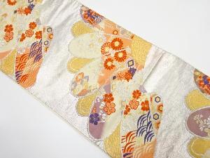 アンティーク　花に古典柄織り出し袋帯（材料）